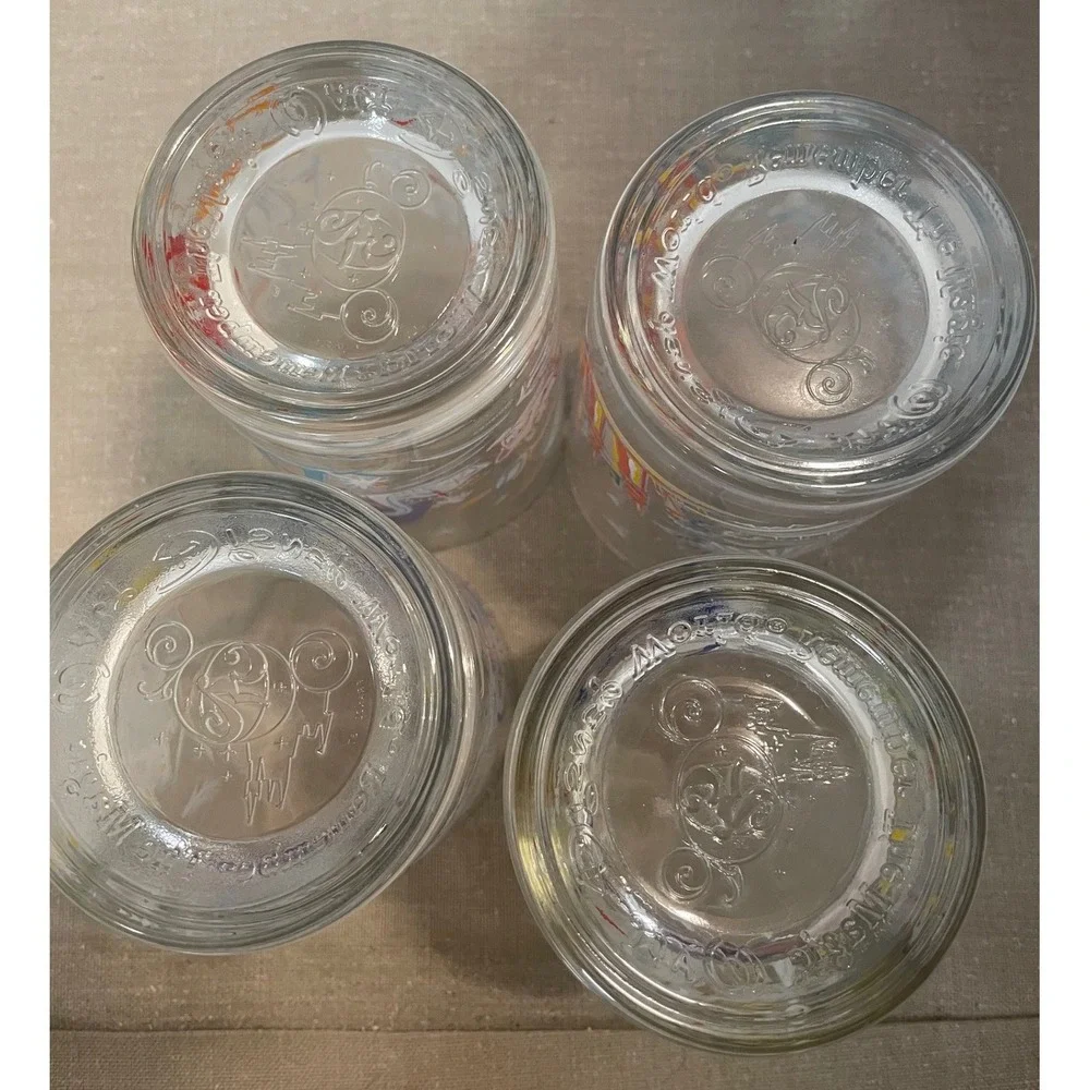 Vintage 1996 Walt Disney World 25th Anniversary McDonalds Glasses Set of 4‎